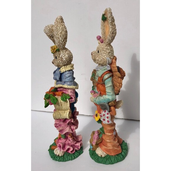Easter Bunny Mini Figures Couple Rabbits Figurines 8" tall x 2" - Picture 8 of 10